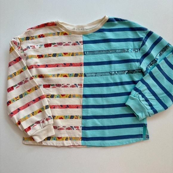 Peek Other - Peek Blue and Cream Striped Sweatshirt